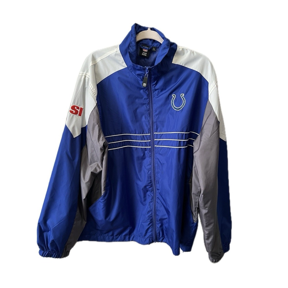 Vintage Indianapolis Colts NFL Windbreaker Zip Up Jacket Reebok‎ XL